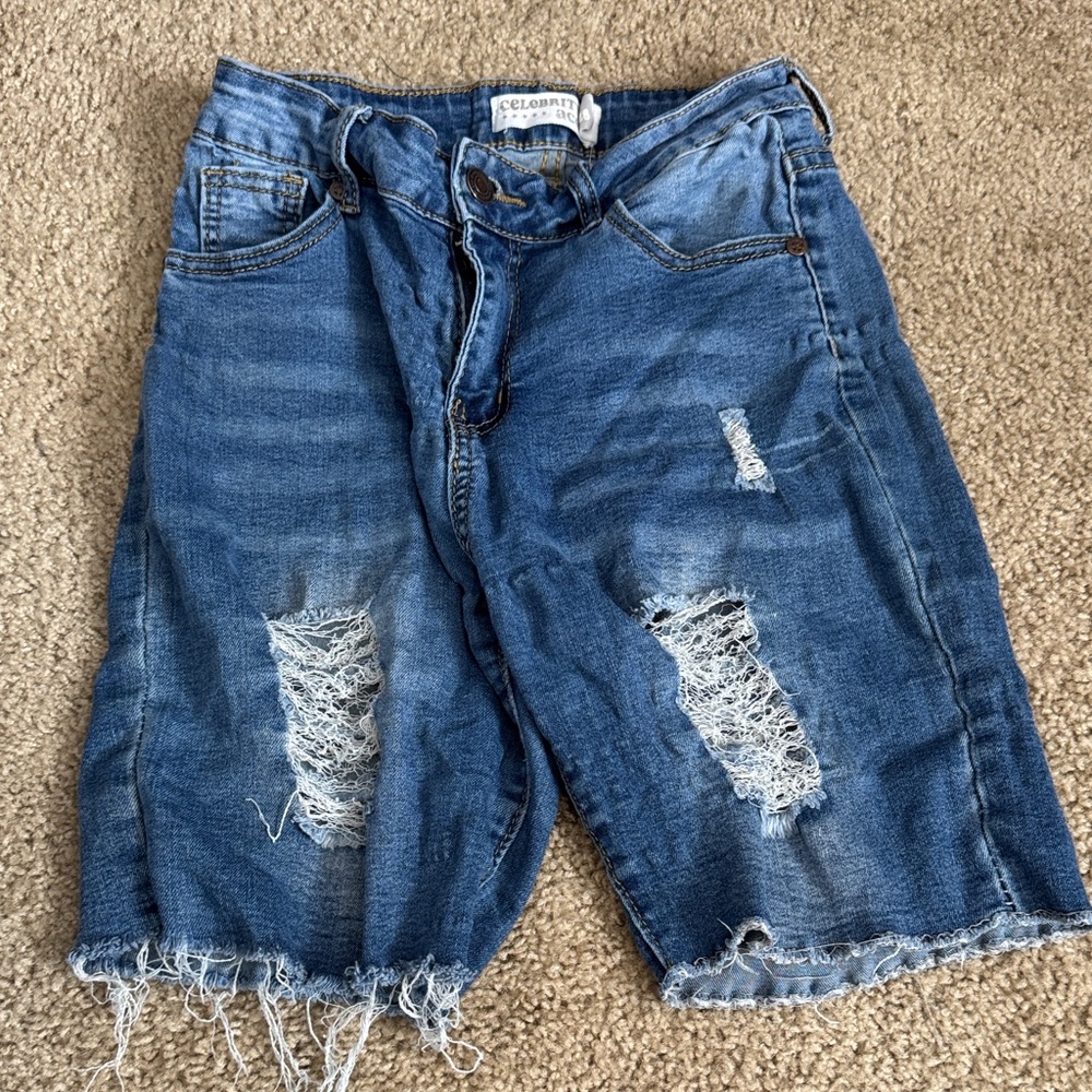 Distressed Denim Jean Shorts for Men